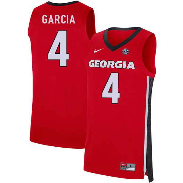 Men #4 Andrew Garcia Georgia Bulldogs College Basketball Jerseys Sale-Red